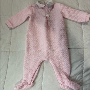 Chic Pink Quilted Footie One Piece